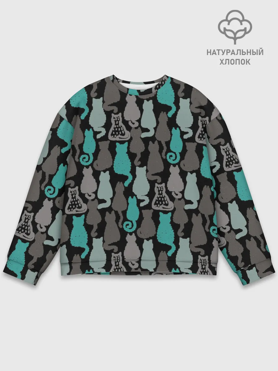 Мужской свитшот базовый / Коты паттерн