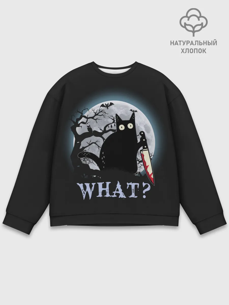 Мужской свитшот базовый / What Cat