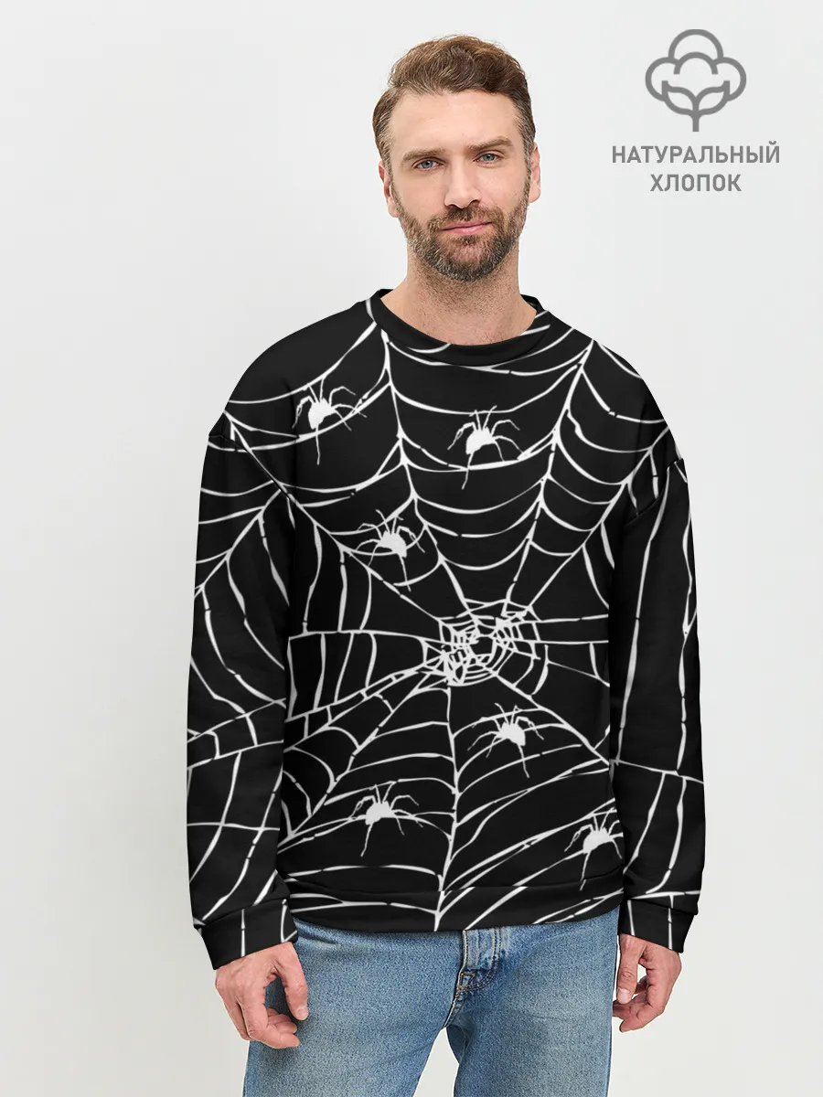 Мужской свитшот базовый / Паутина с пауками