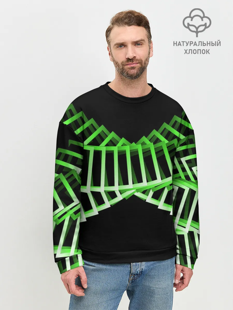 Мужской свитшот базовый / Неоновые квадраты