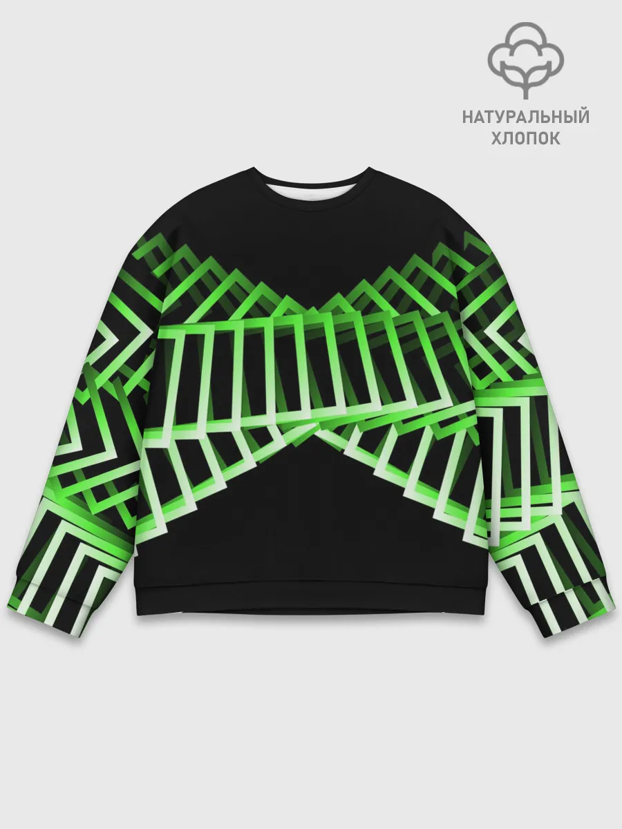 Мужской свитшот базовый / Неоновые квадраты