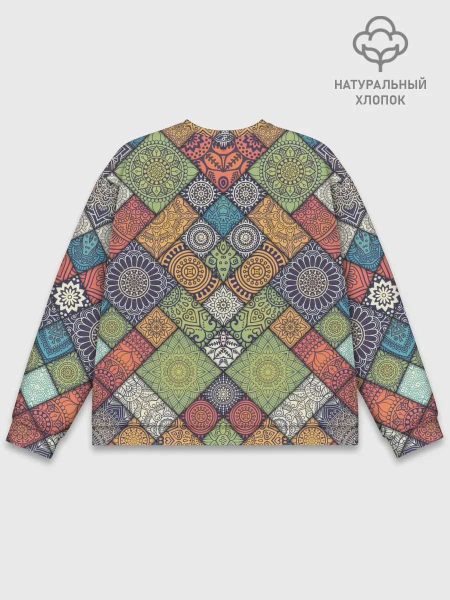 Мужской свитшот базовый / Мандалы лоскутный печворк