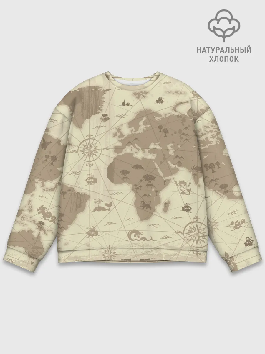 Мужской свитшот базовый / Карта мира