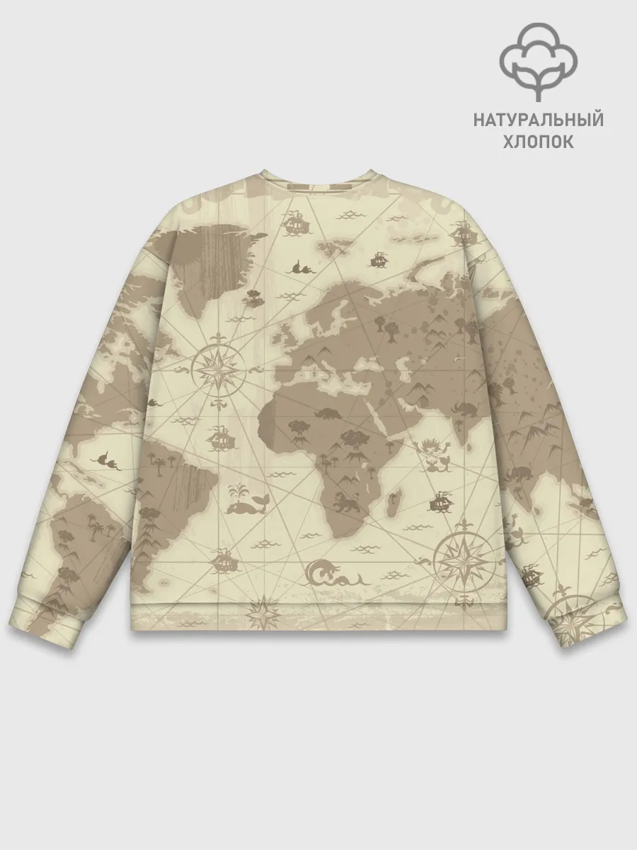 Мужской свитшот базовый / Карта мира