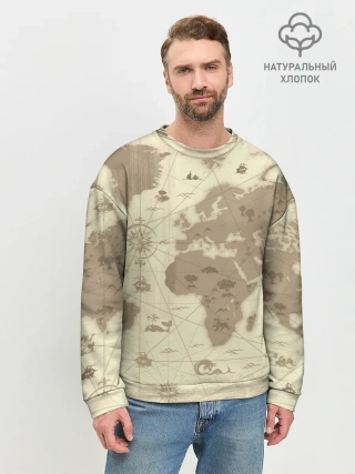 Мужской свитшот базовый / Карта мира