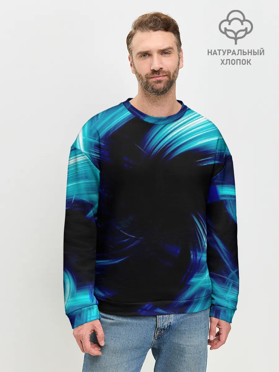 Мужской свитшот базовый / Неоновый вихрь