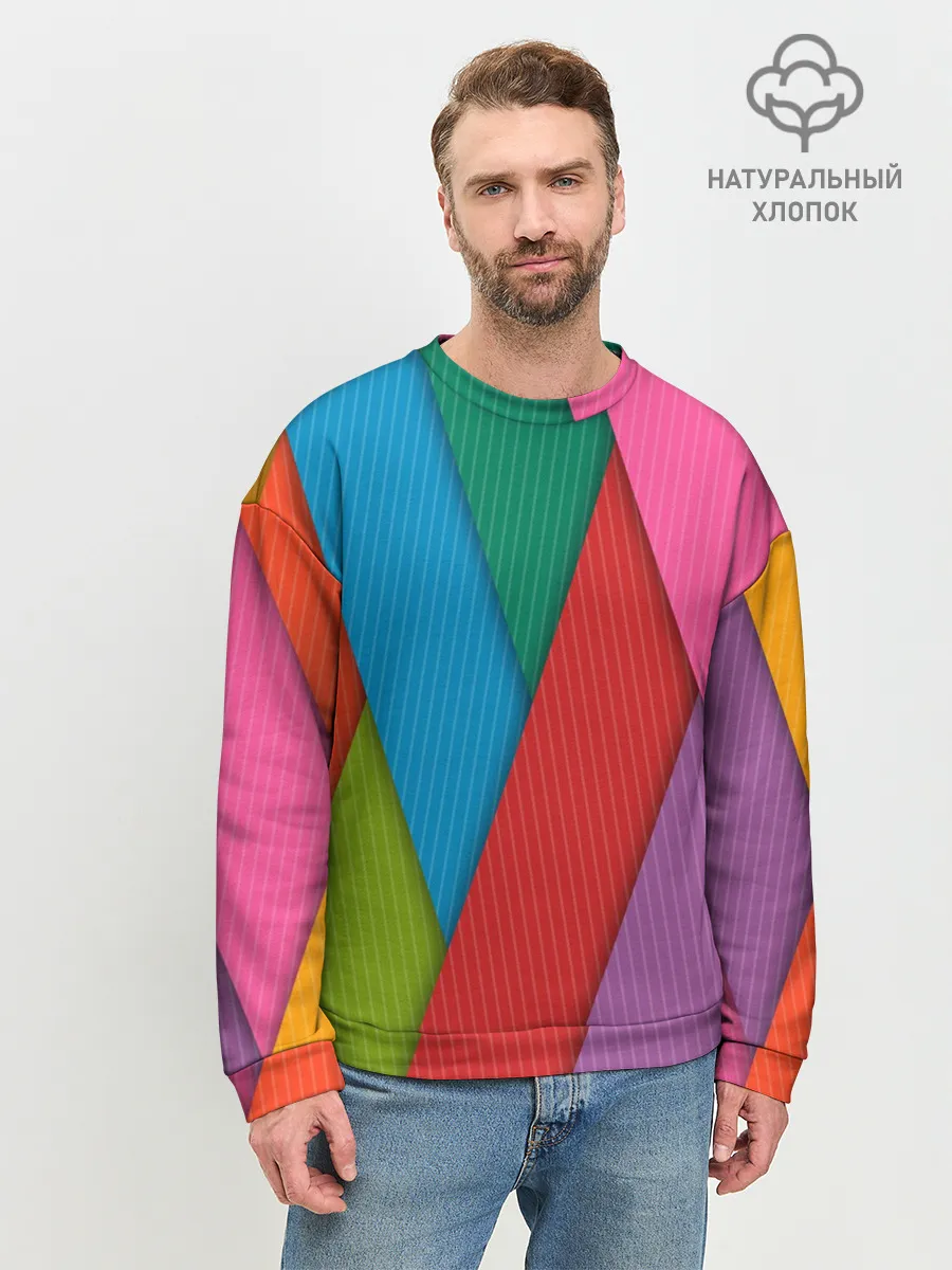 Мужской свитшот базовый / Разноцветный узор