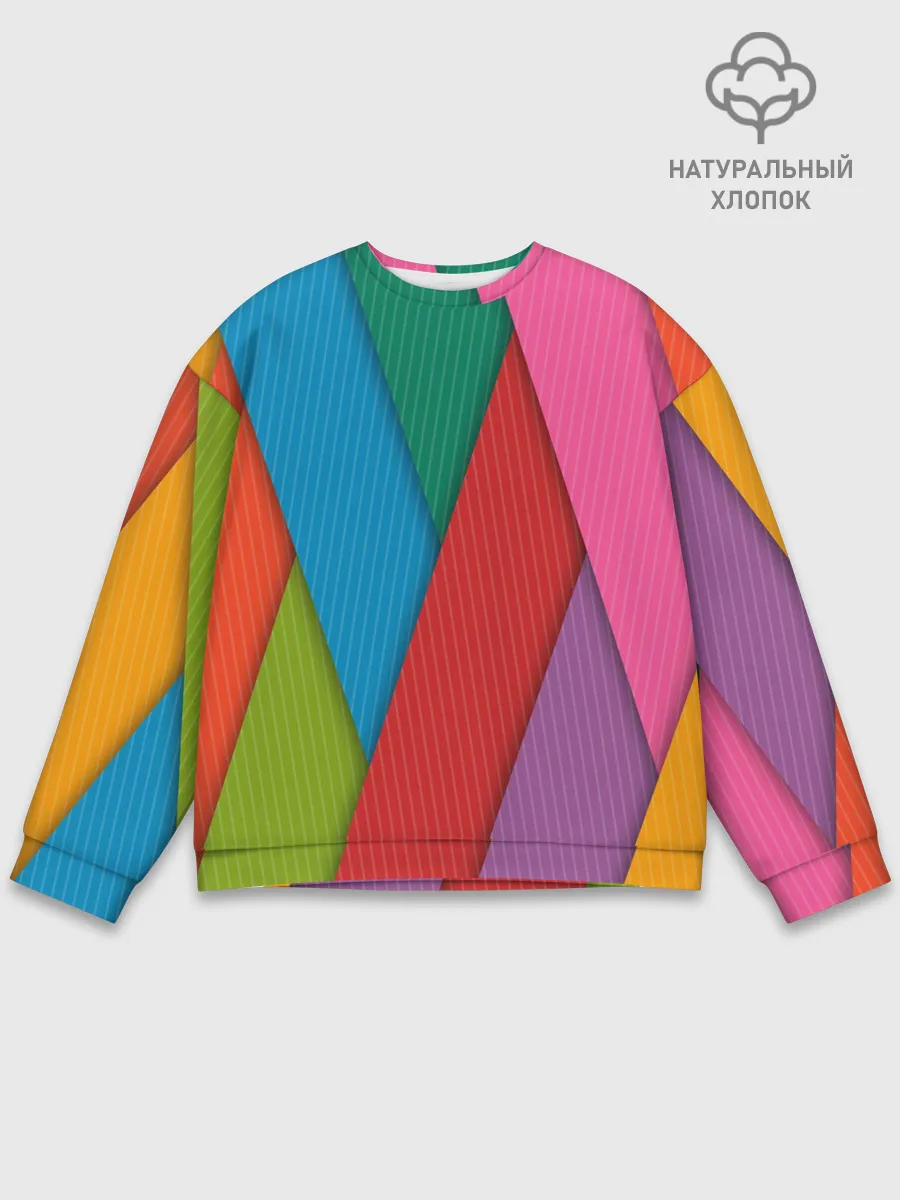 Мужской свитшот базовый / Разноцветный узор