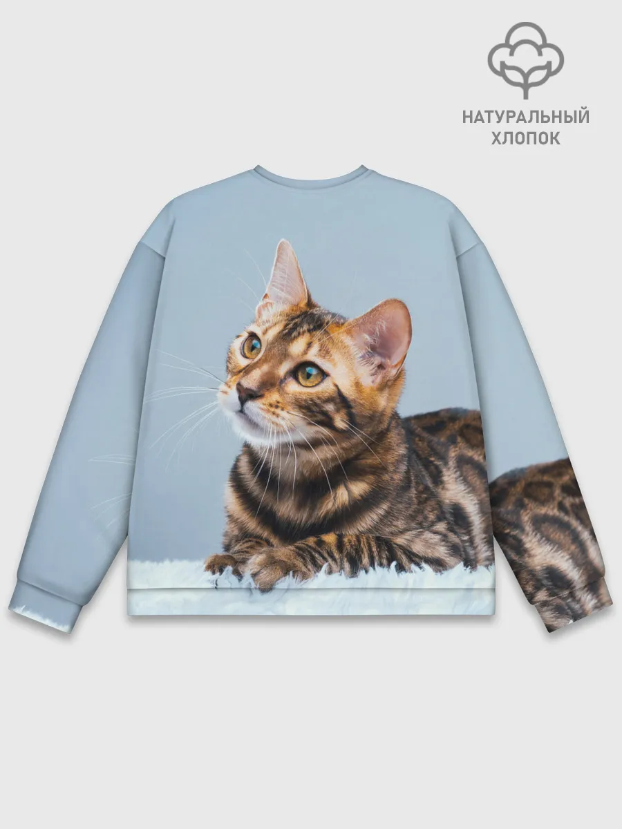 Мужской свитшот базовый / Бенгальский кот