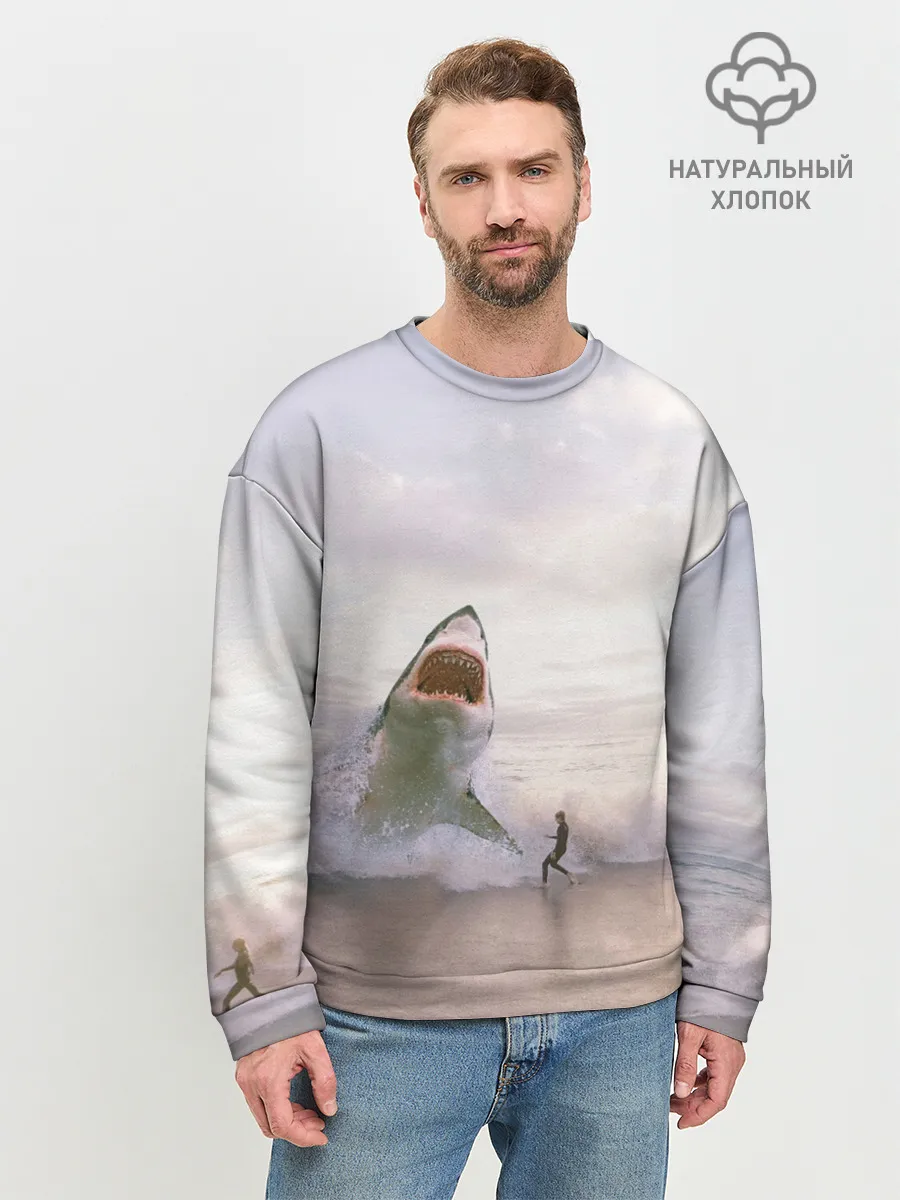 Мужской свитшот базовый / Мегалодон