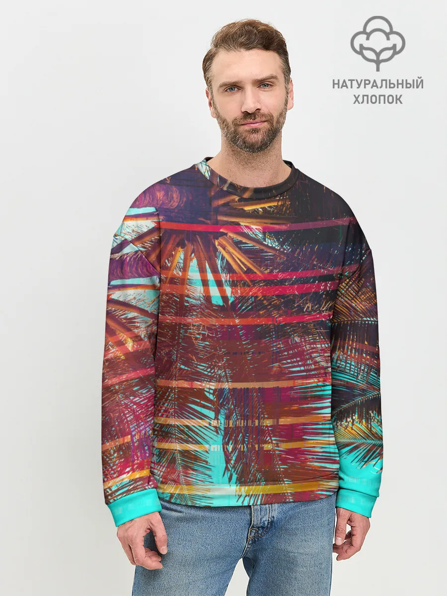 Мужской свитшот базовый / Palm glitch art