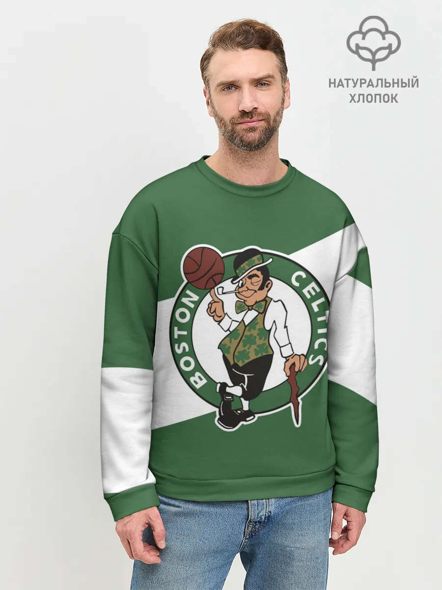 Мужской свитшот базовый / Бостон Селтикс