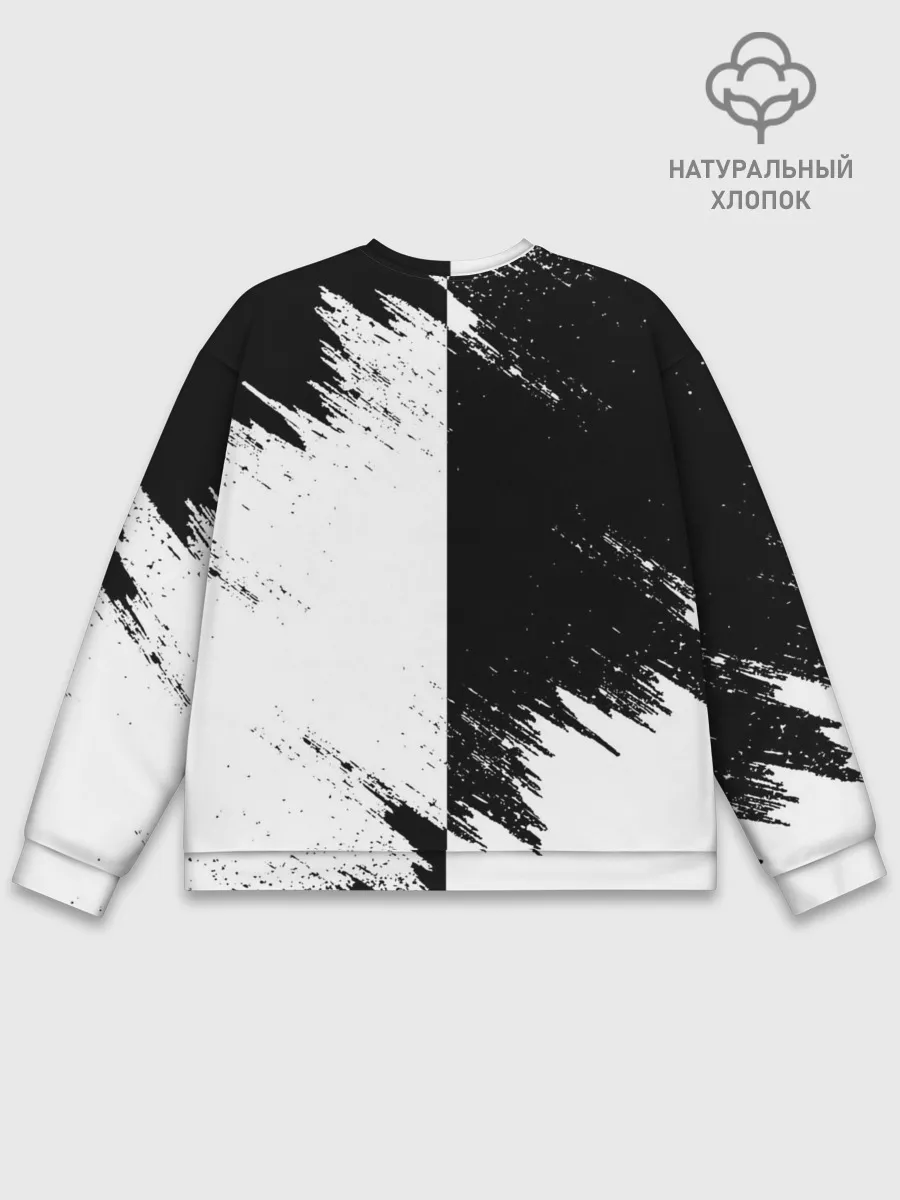 Мужской свитшот базовый / Черный Клевер инверсированный фон