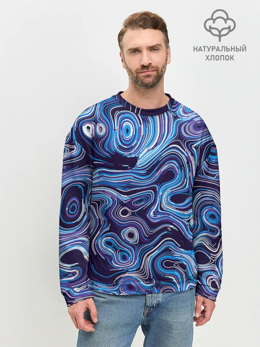 Мужской свитшот базовый / Синие линии
