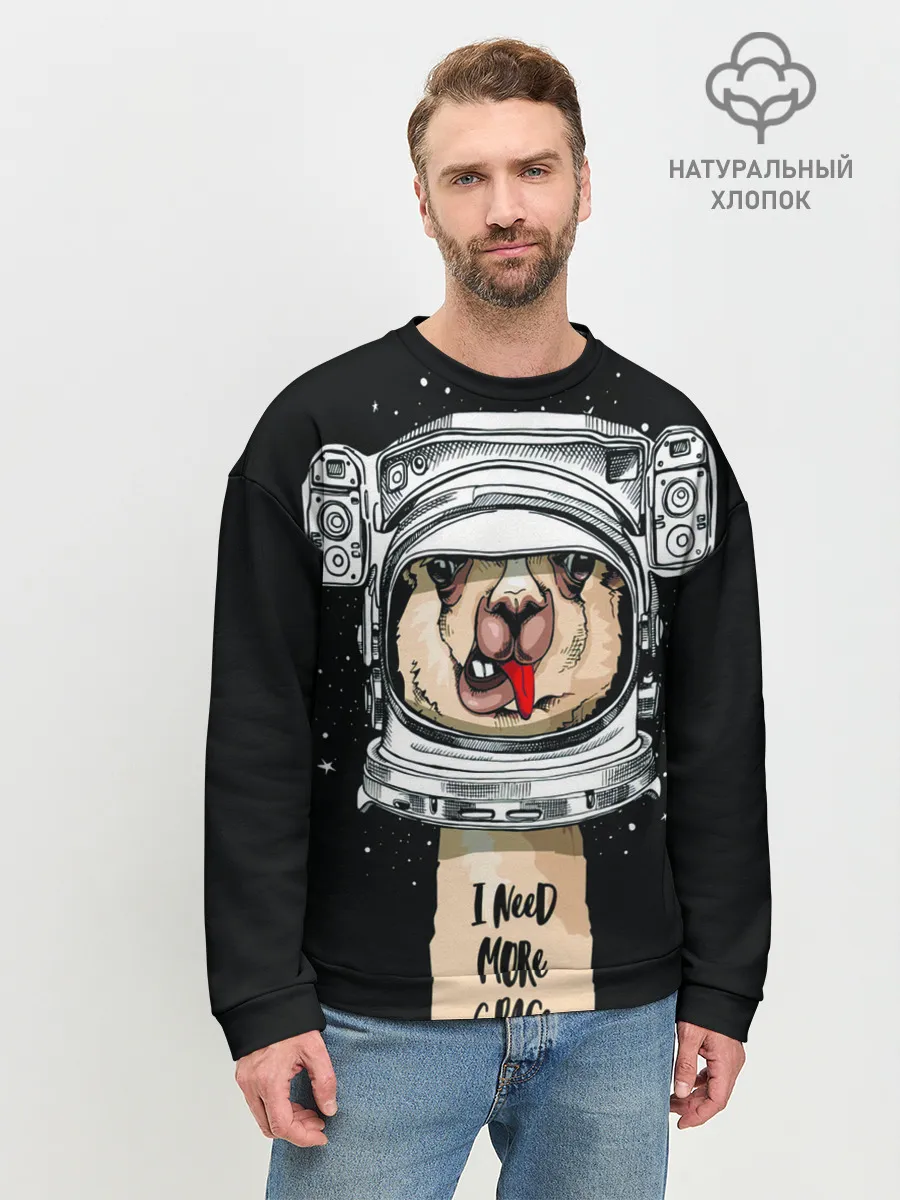 Мужской свитшот базовый / Космическая Лама