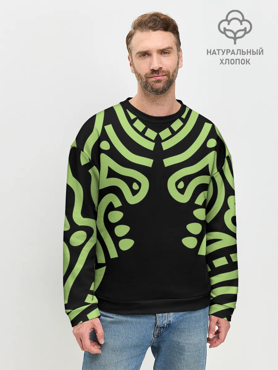 Мужской свитшот базовый / узор тату
