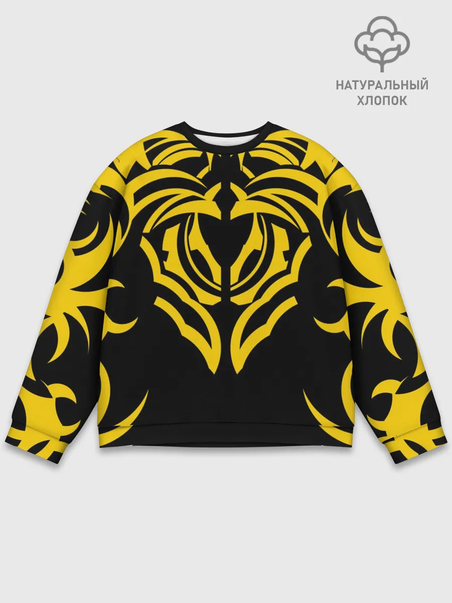 Мужской свитшот базовый / Узор жёлтый
