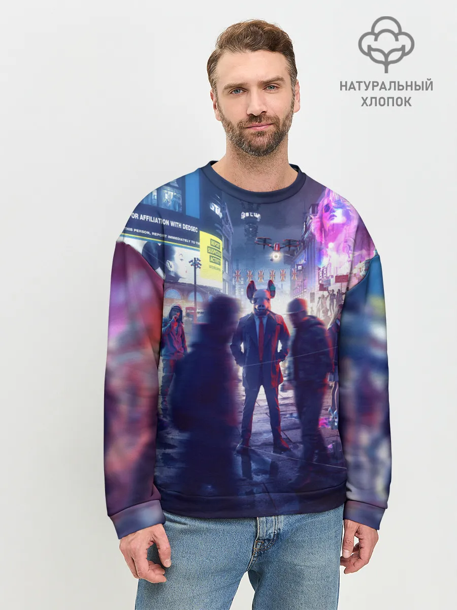 Мужской свитшот базовый / Маска Watch dogs