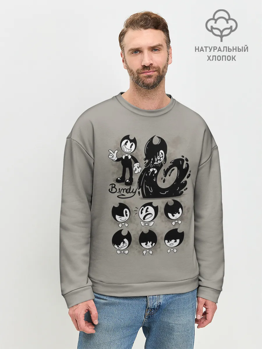 Мужской свитшот базовый / Bendy And The Ink Machine