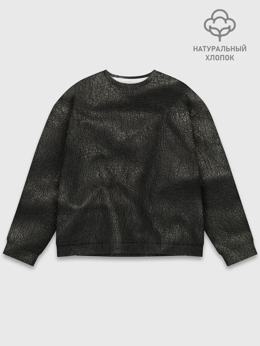 Мужской свитшот базовый / Черная кожа