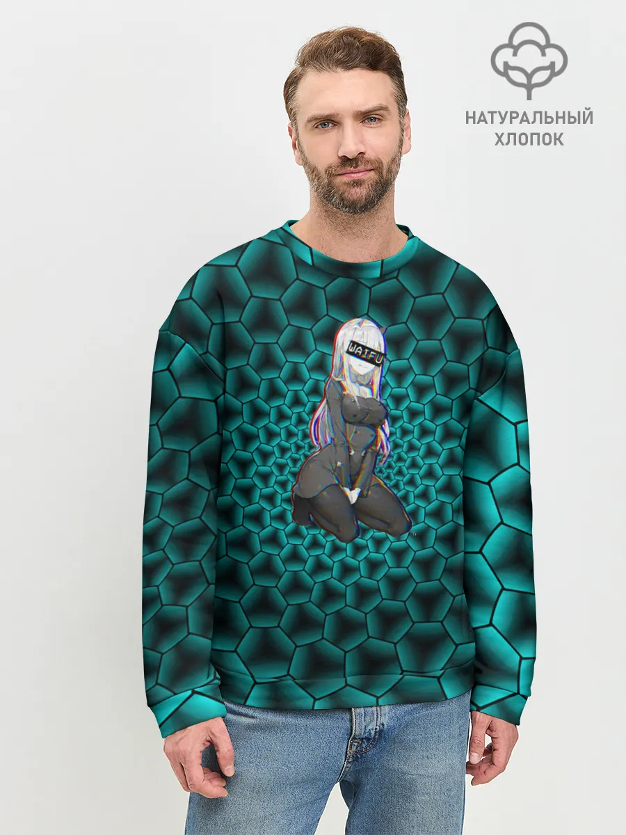 Мужской свитшот базовый / Anime шестиугольники