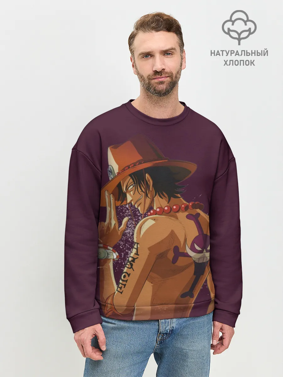Мужской свитшот базовый / One Piece. Портгас Д. Эйс