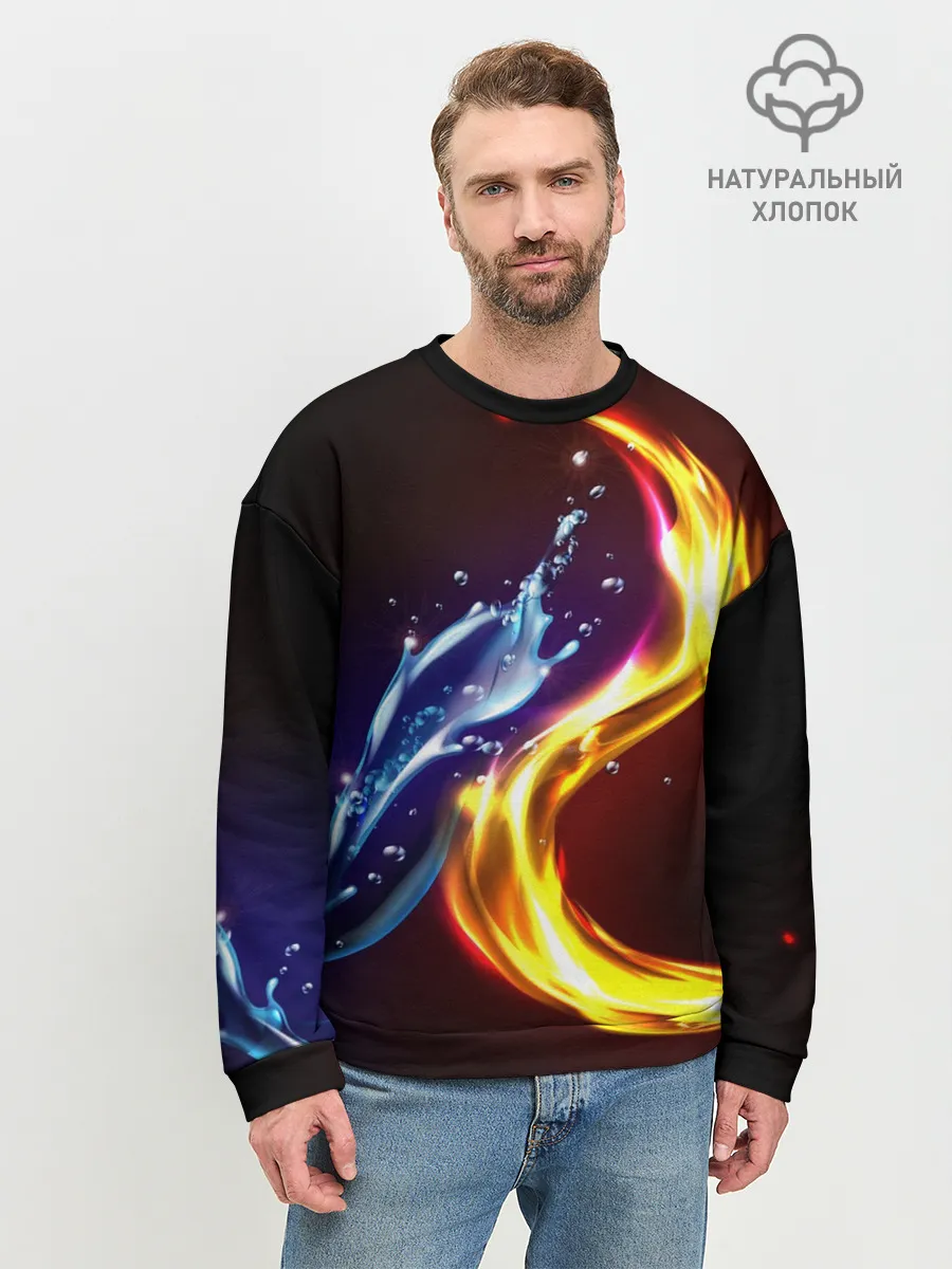 Мужской свитшот базовый / ОГОНЬ И ВОДА