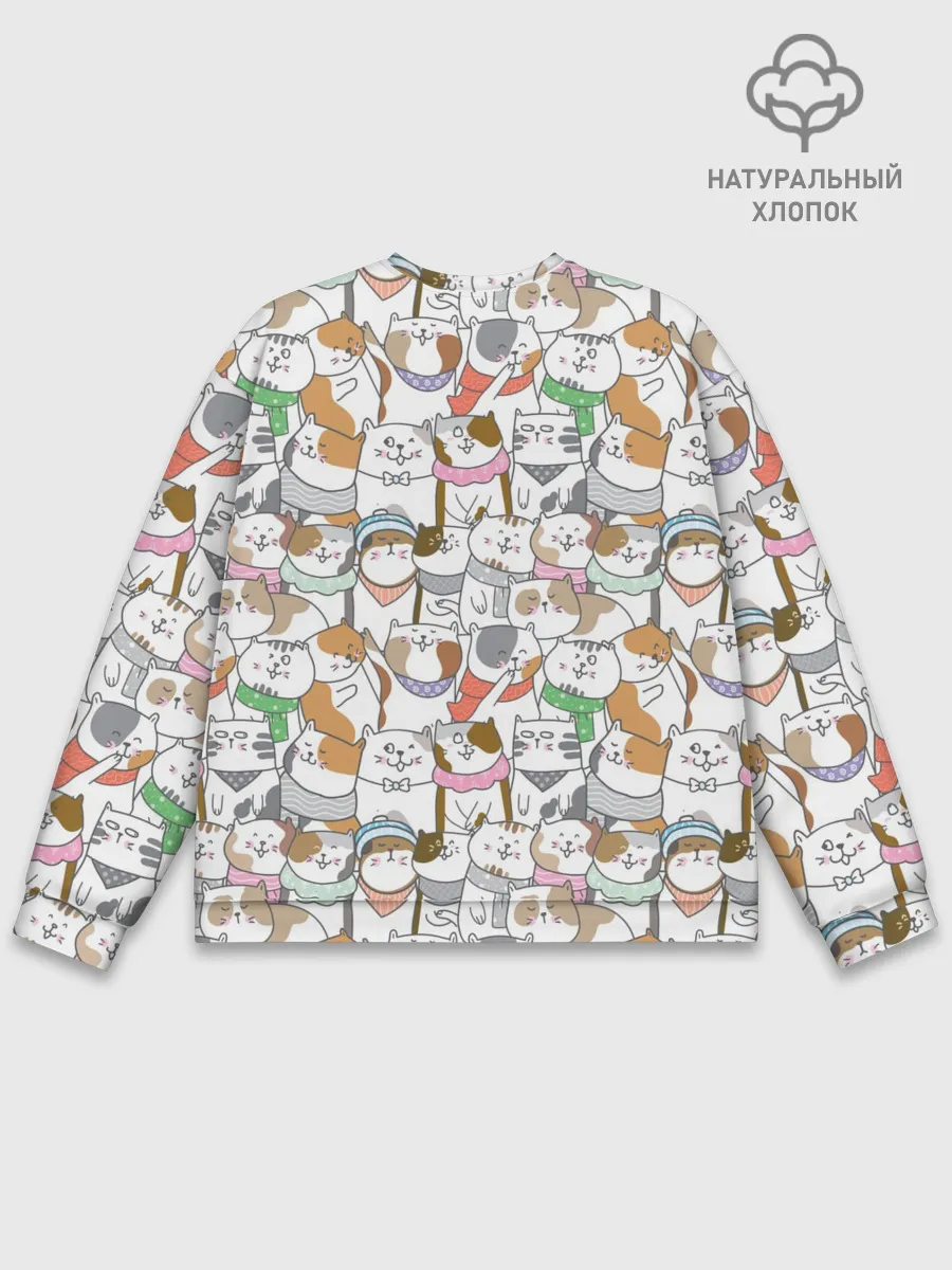 Мужской свитшот базовый / Большая семья котиков