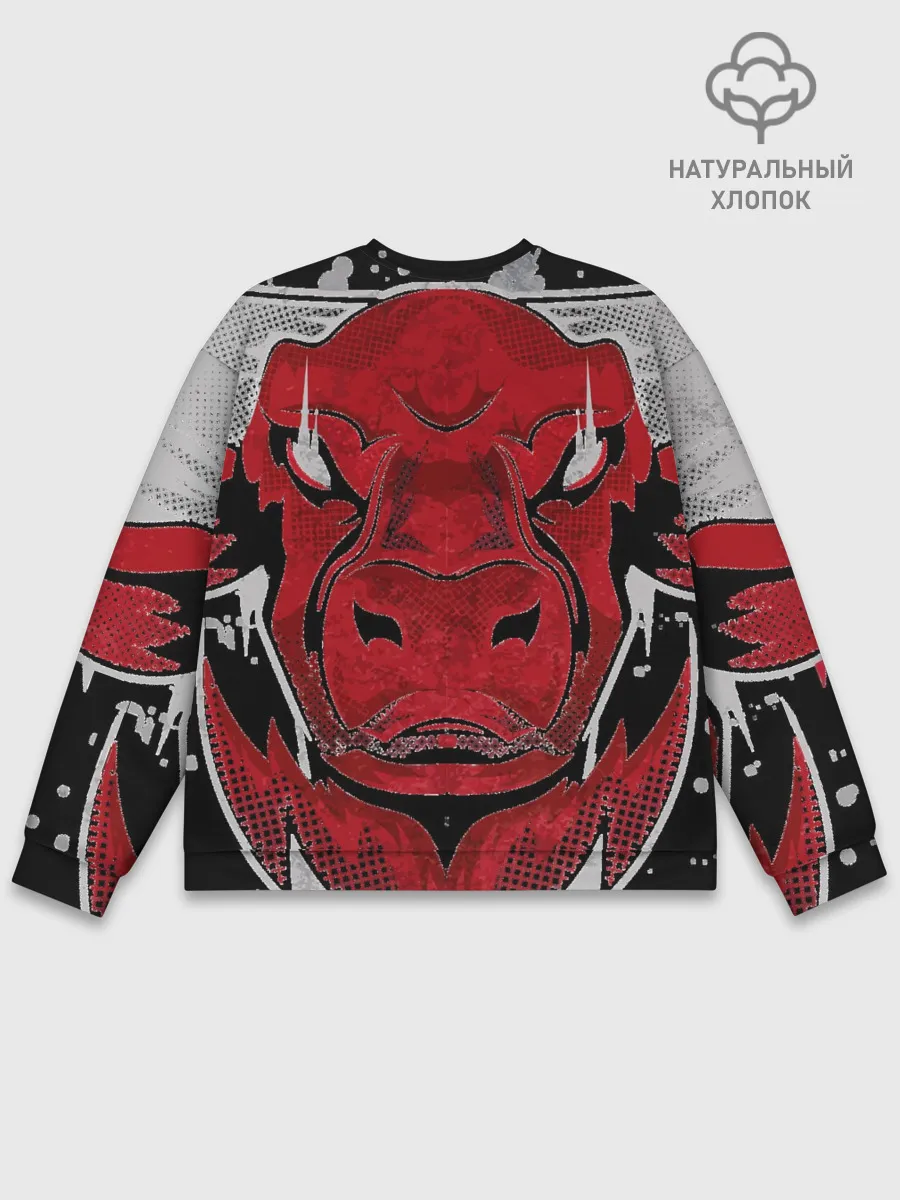 Мужской свитшот базовый / Красный бык