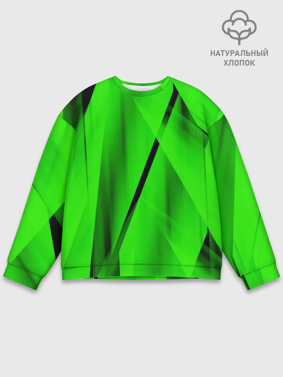 Мужской свитшот базовый / Зеленый неон