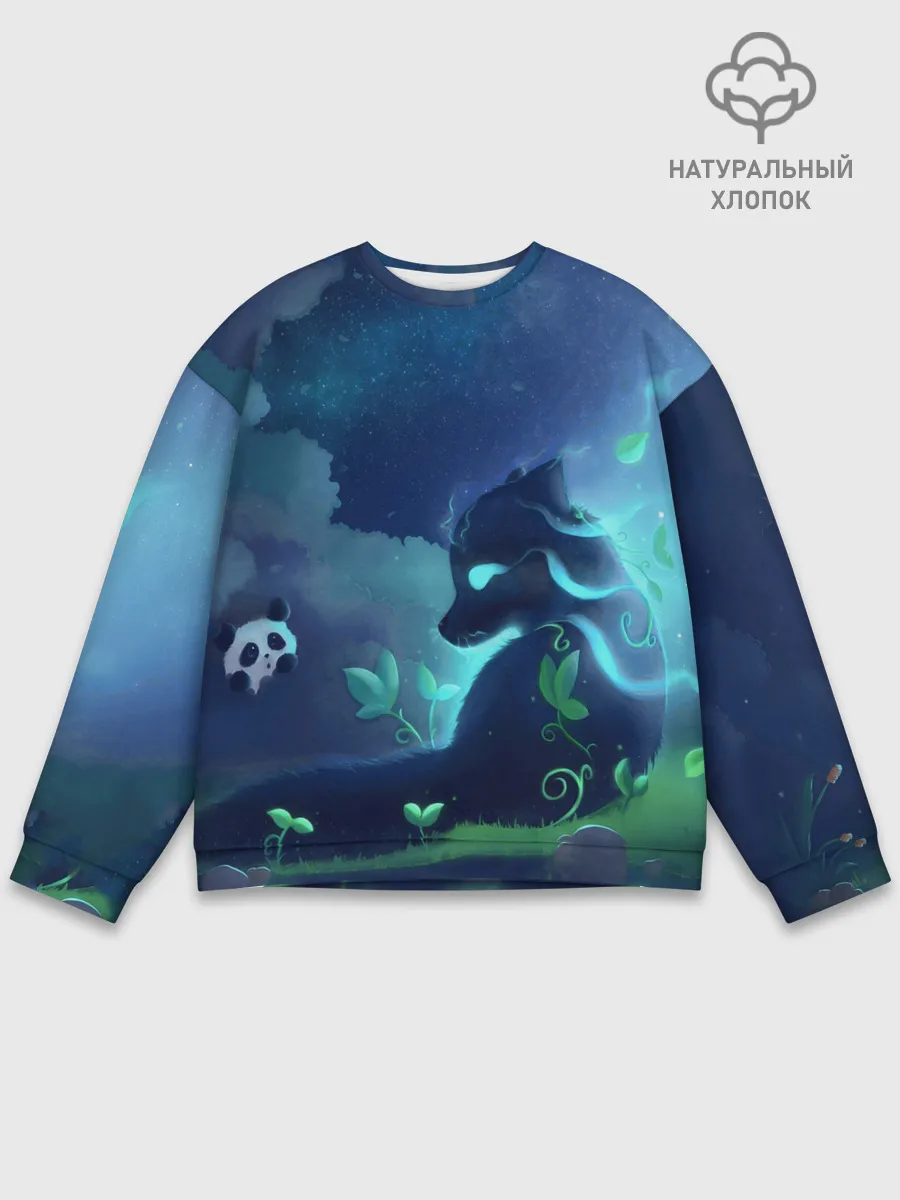 Мужской свитшот базовый / Панда и лиса