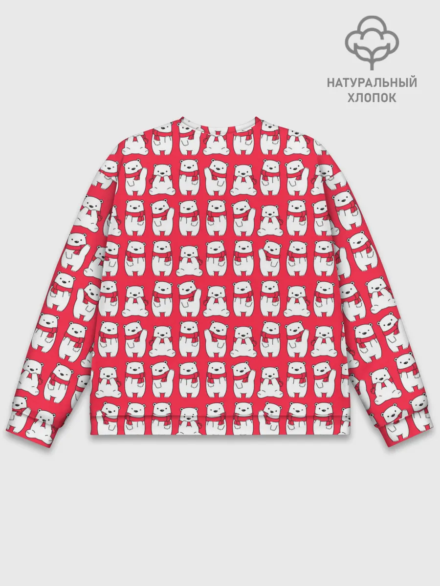 Мужской свитшот базовый / Мишки в шарфиках