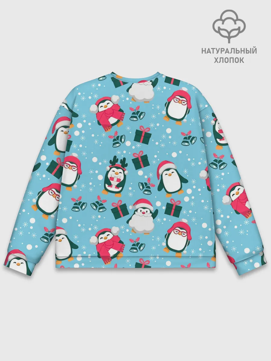 Мужской свитшот базовый / Новогодние Пингвины