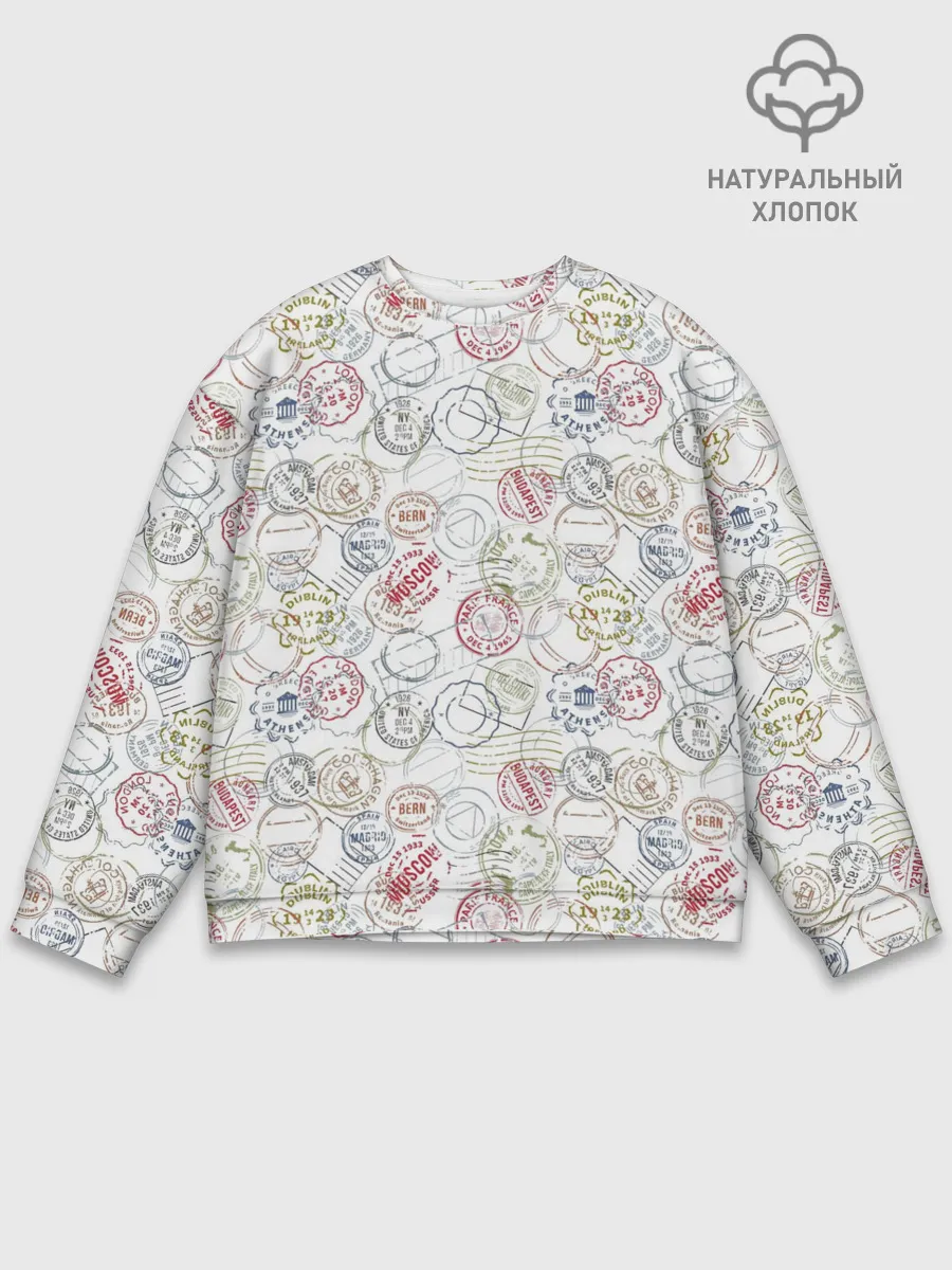 Мужской свитшот базовый / Штампы мира