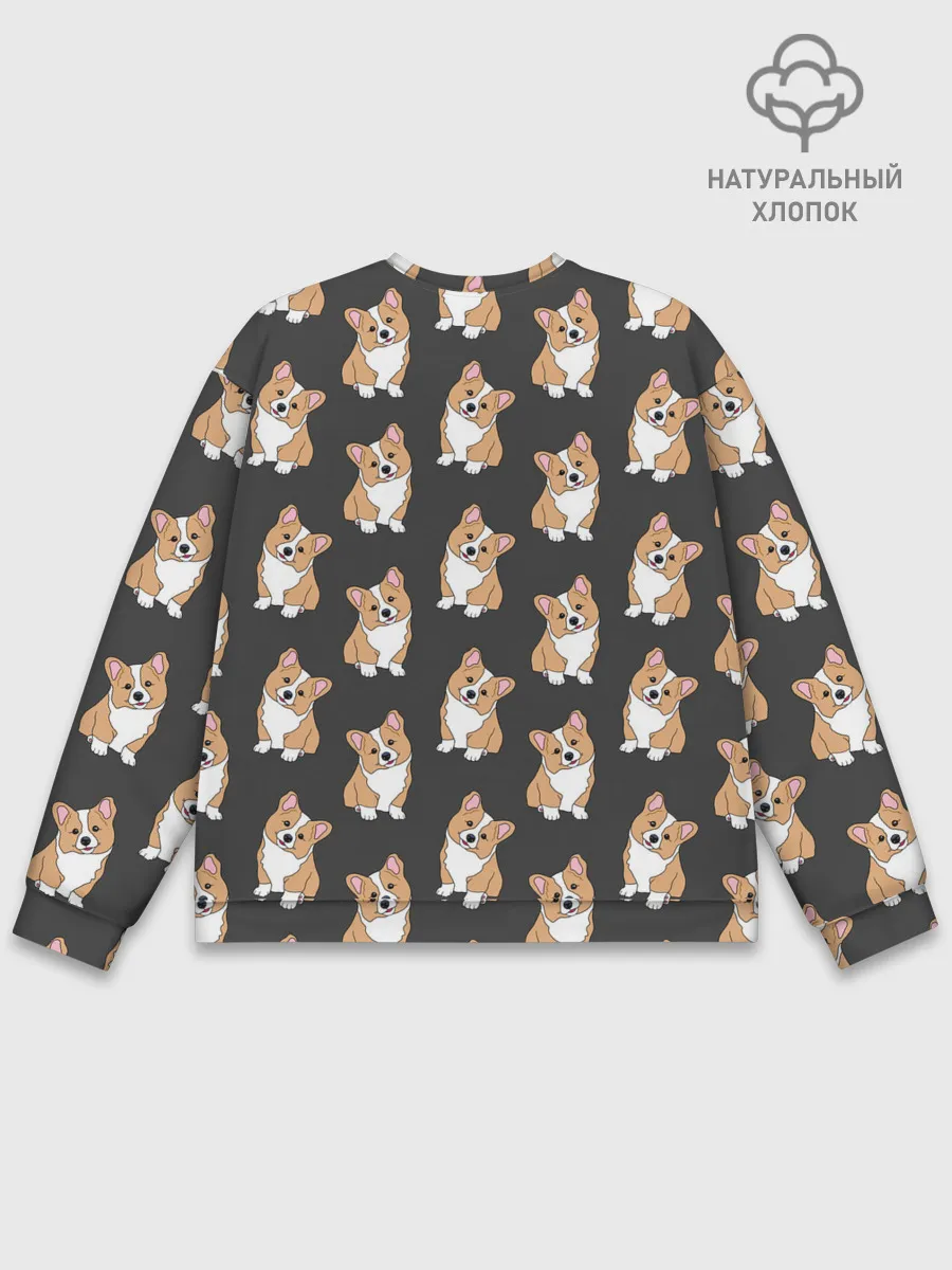 Мужской свитшот базовый / Корги малыши