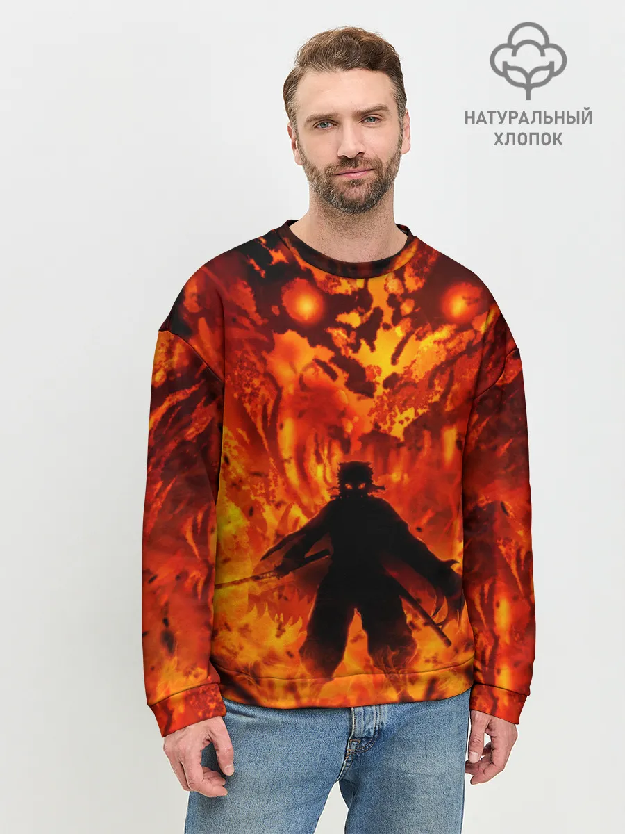 Мужской свитшот базовый / Клинок, рассекающий демонов