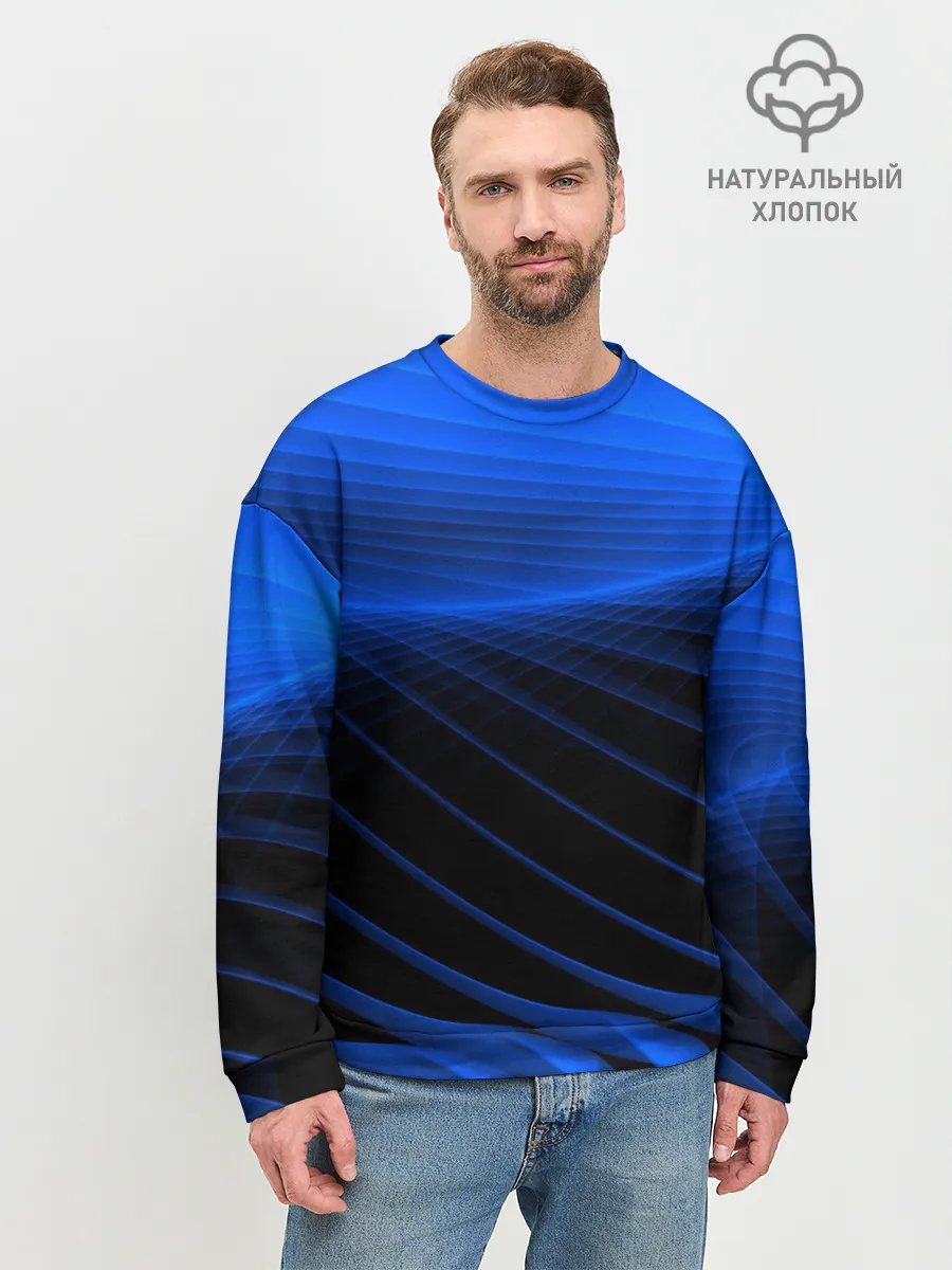 Мужской свитшот базовый / Неоновые лучи