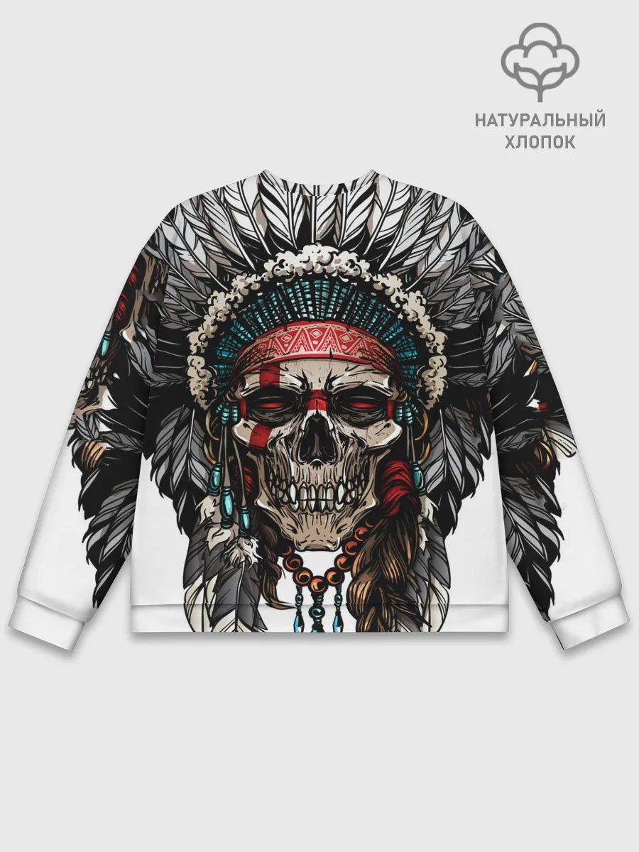 Мужской свитшот базовый / Череп индейца