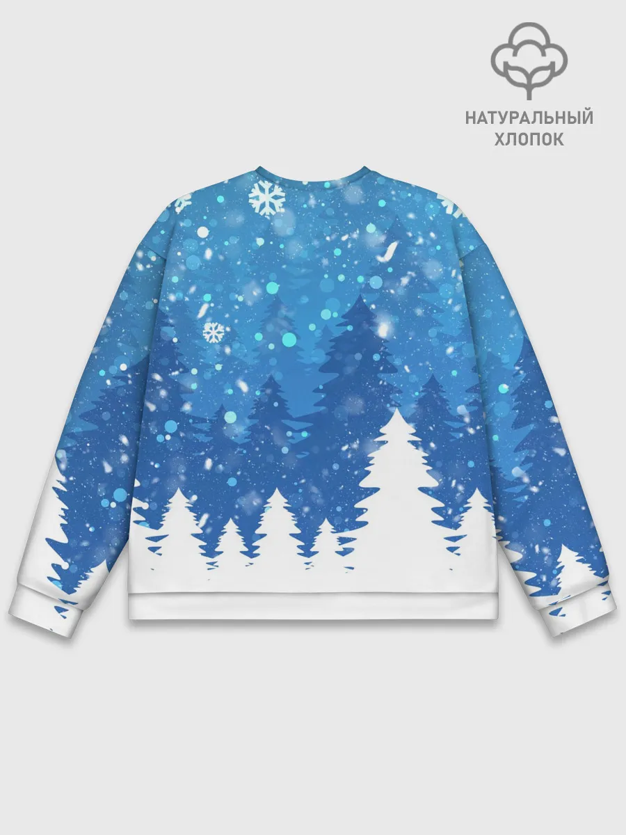 Мужской свитшот базовый / Новогодний Манкрафт на коне