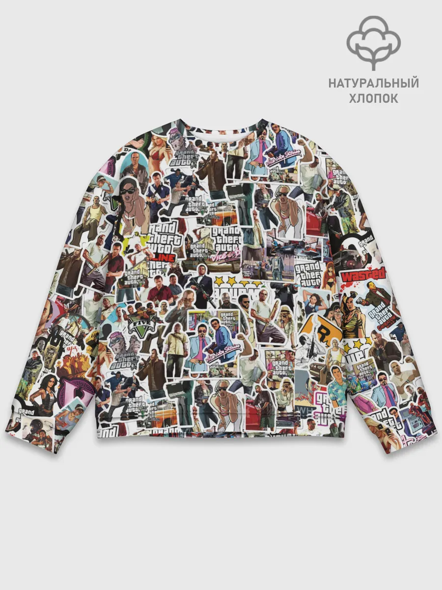 Мужской свитшот базовый / GTA Sticker Bombing