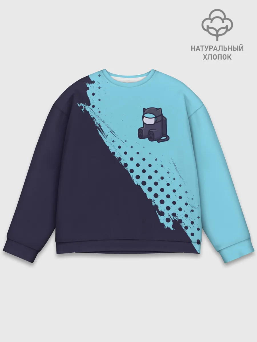 Мужской свитшот базовый / AMONG US - Черный Котик