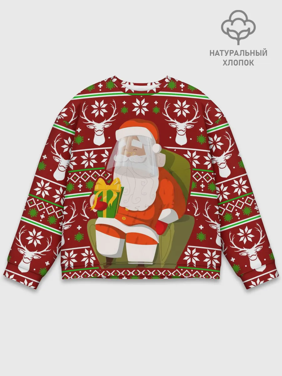 Мужской свитшот базовый / Санта с защитным экраном