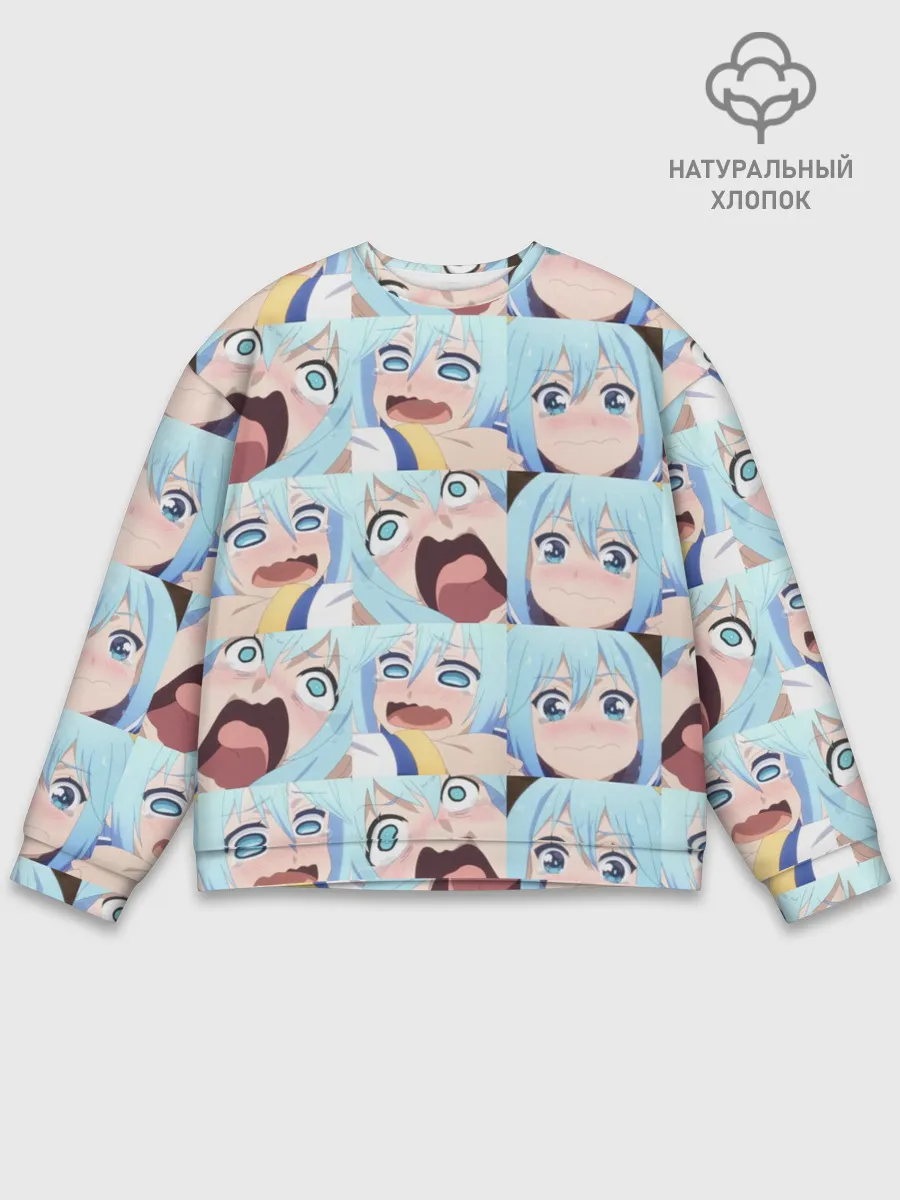Мужской свитшот базовый / Аква Коносуба Aqua Konosuba