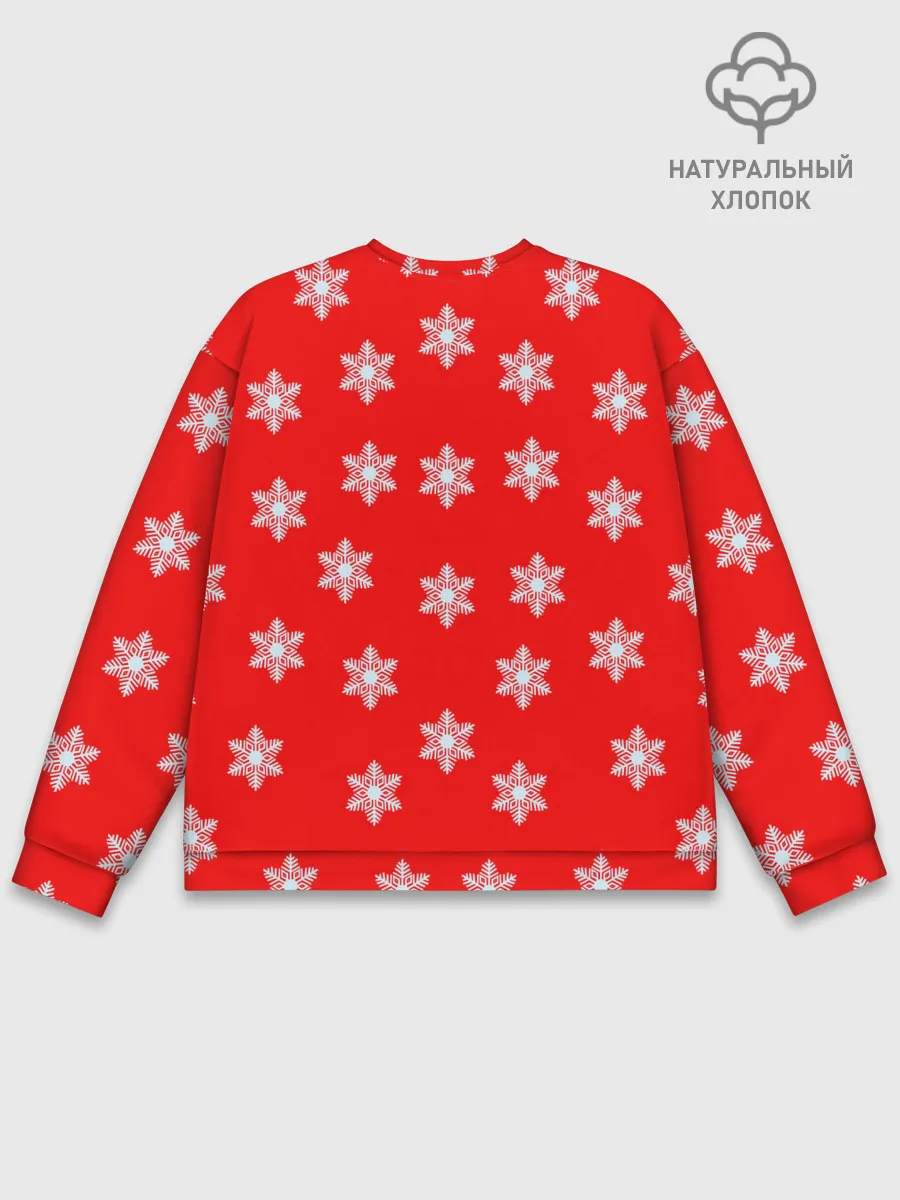 Мужской свитшот базовый / Оленёнок в снежинках