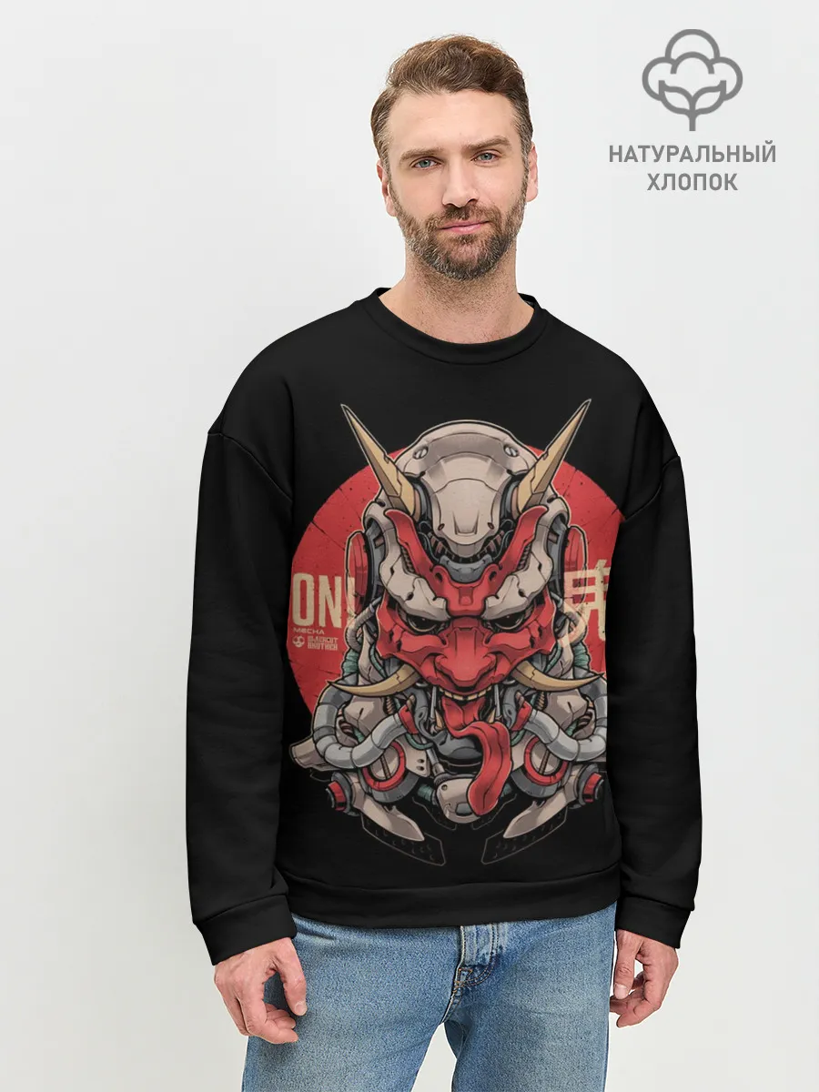 Мужской свитшот базовый / Cyber Oni Samurai