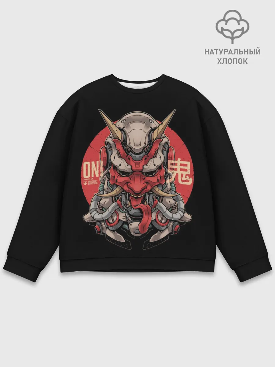 Мужской свитшот базовый / Cyber Oni Samurai