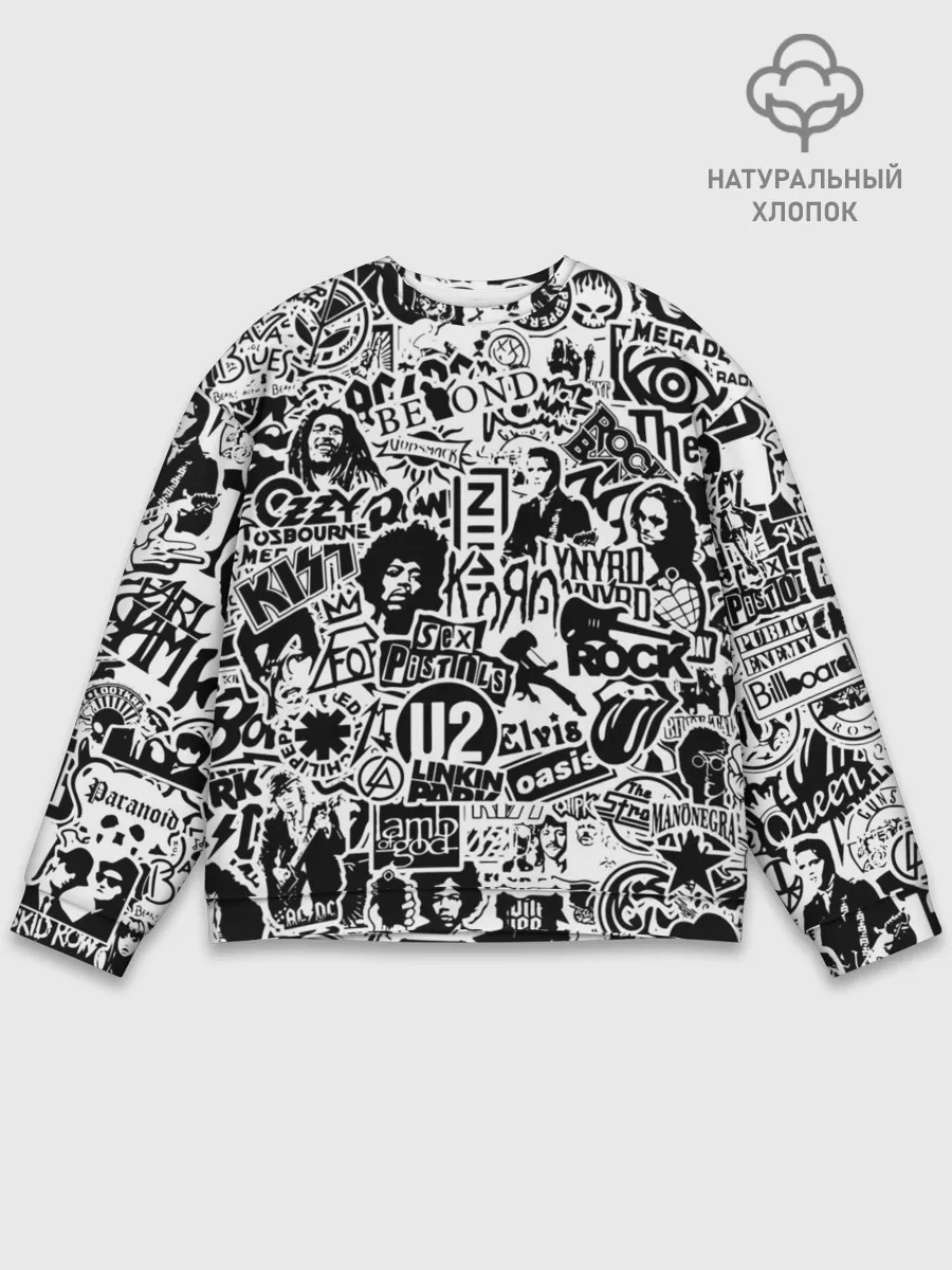 Мужской свитшот базовый / Rock Band Logos