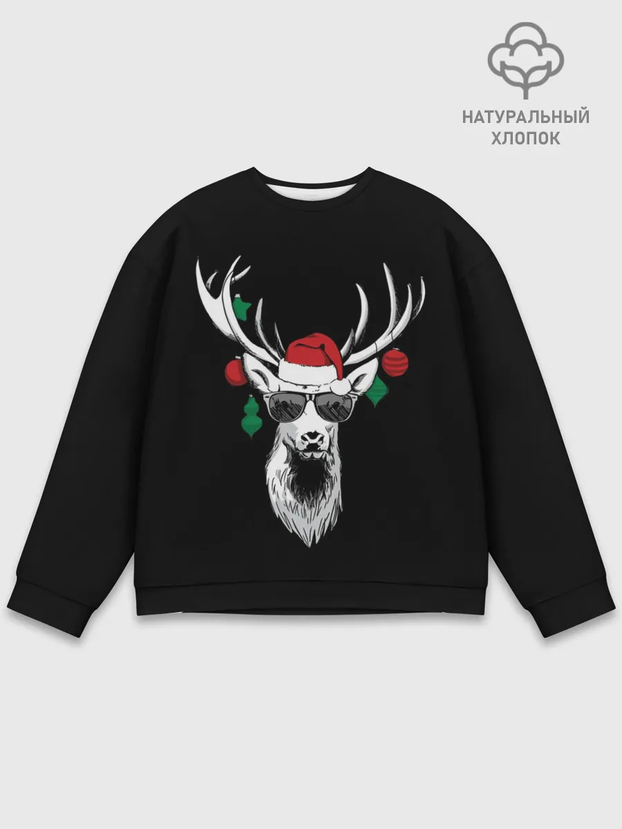 Мужской свитшот базовый / Рождественский Олень