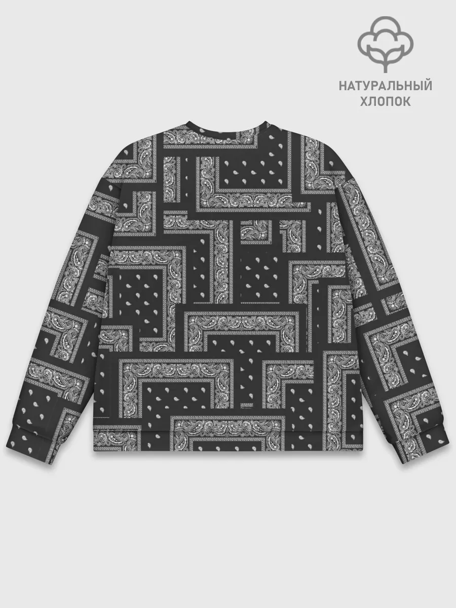 Мужской свитшот базовый / 3D Бандана v.black