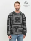 Мужской свитшот базовый / 3D Бандана v.black